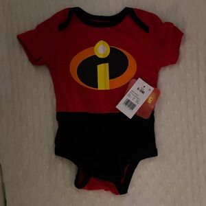Red and Black Incredibles Baby Onesie Halloween Costume NWT